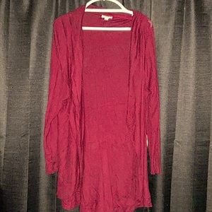 NWOT Burgundy Overpiece